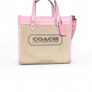 Coach Pink and Tan Leatherware Tote